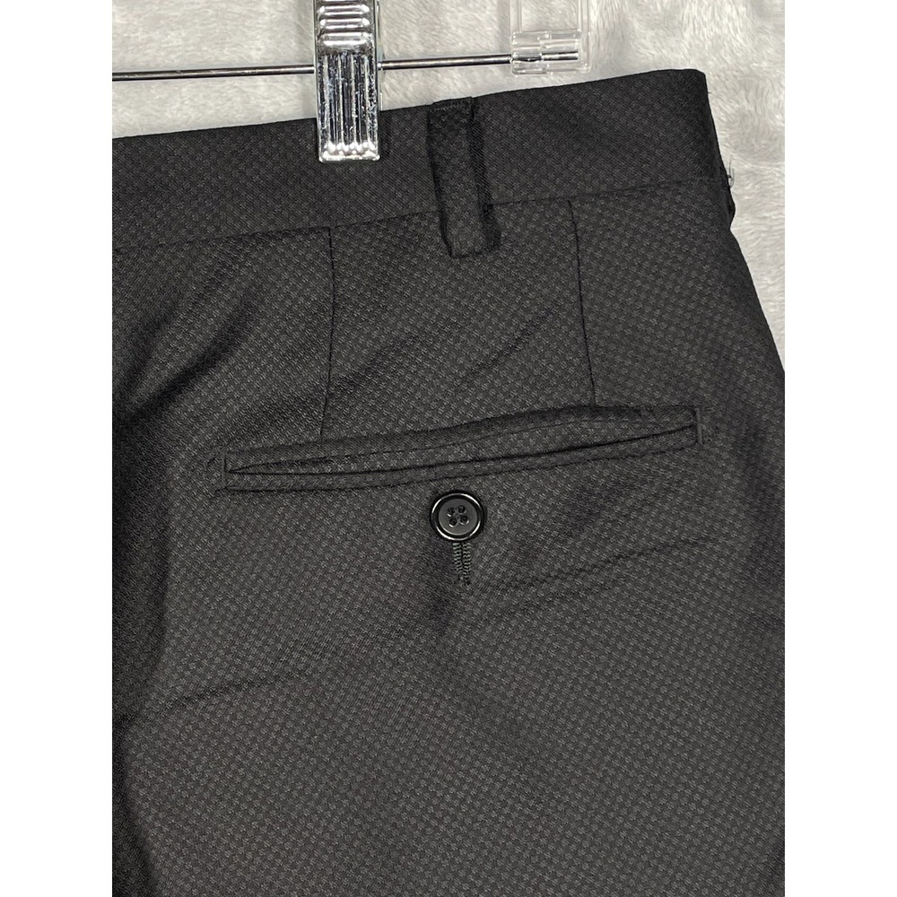 Trussini Mens Super 130s Wool Dress Pants Black Made in Italy Size 38x31